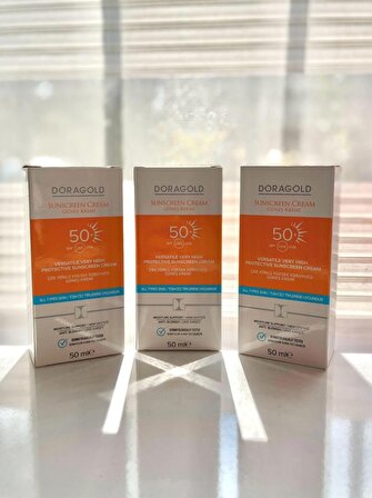 Doragold Sunscreen SPF 50+ Güneş Kremi 50ml 3'lü Set