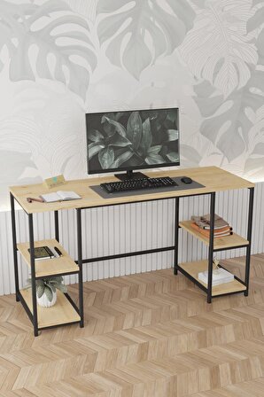 140x50 cm Metal Çalışma Bilgisayar Ofis Masası Kitaplıklı