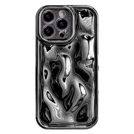Teleplus iPhone 13 Pro Max Kılıf Lazer Parlak Dalgalı Desenli Drops Kapak
