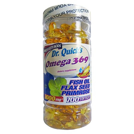 Dr Quicks Omega 3.6.9 Flax Seed Oil Primrose Oil 200 Softgel