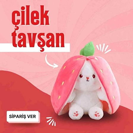 25 CM ÇİLEK KULAKLI TAVŞAN 