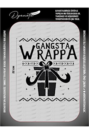 Gangsta Wrappa Siyah Beyaz Kumaş Aplike Yama Ütü Ile Yapışan Transfer Kağıdı Dtf Arma