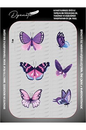 Purple Mor Butterfly Kumaş Aplike Yama Ütü Ile Yapışan Transfer Baskı Kağıdı Dtf Arma