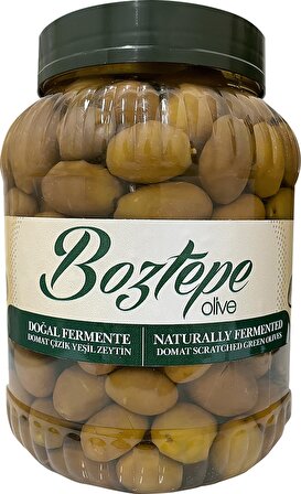 Boztepe Yeşil Zeytin Domat Çizik Jumbo Boy Doğal Fermente 2000 cc