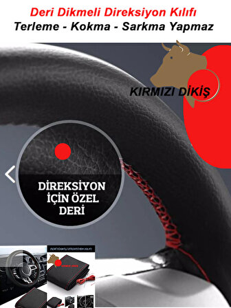 CITROEN DS3 uyumlu oto,araç  direksiyon kılıfı kırmızı dikiş