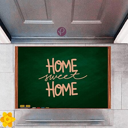 Kapı Önü Paspası Dekoratif Dijital Baskı Home Sweet Home P-2330