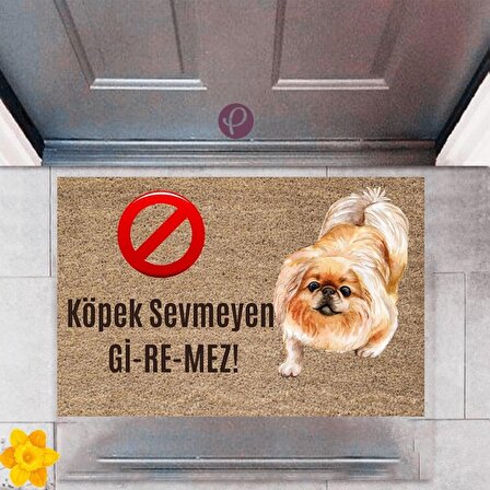 Kapı Önü Paspası Dekoratif Dijital Baskı Köpek Sevmeyen Giremez P-2376