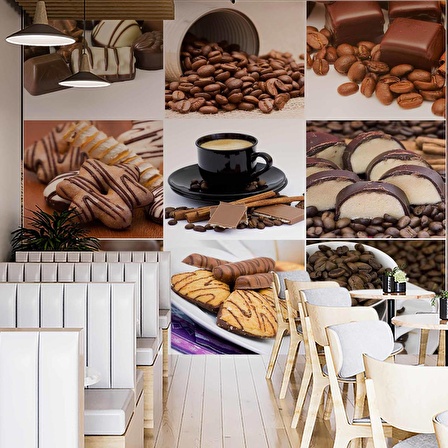 Kahve & Atıştırmalık Cafe Duvar Kağıdı Baskı