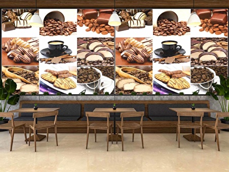 Kahve & Atıştırmalık Cafe Duvar Kağıdı Baskı