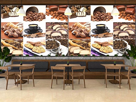 Kahve & Atıştırmalık Cafe Duvar Kağıdı Baskı