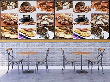 Kahve & Atıştırmalık Cafe Duvar Kağıdı Baskı