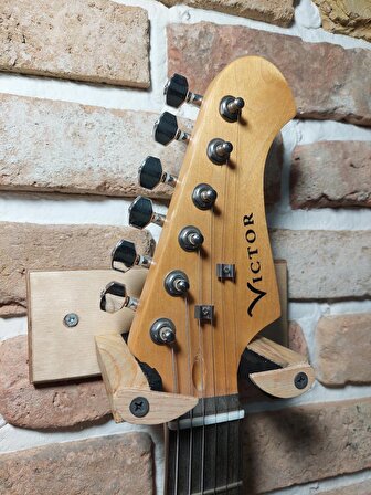 Elektro Gitar Standı Duvar Askı Aparatı Stantı Natural Renk