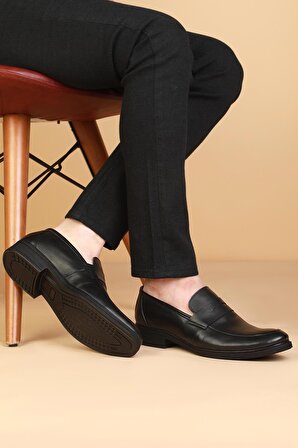 Drt6216 Hakiki Deri Bağcıksız Günlük Klasik Erkek Ayakkabı