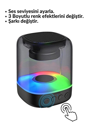 Concord Taşınabilir Rgb Ledli Bluetooth Hoparlör Usb-Tf-Aux Siyah E -3052 e-3052