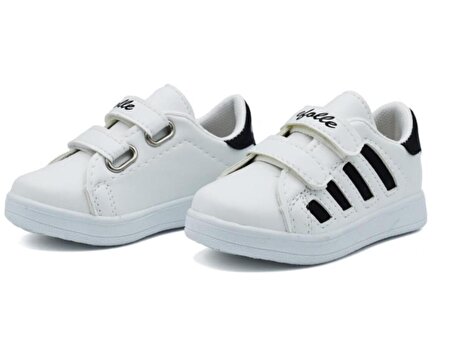 Efolle Unisex Cırtlı Çocuk Spor Ayakkabı 4 Bant Sneaker Ayakkabı