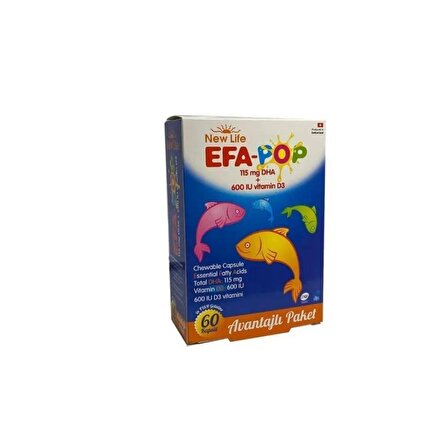 EFA Pop Balık Yağı Takviye Edici Gıda 60 Çiğnenebilir Kapsül