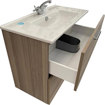 VİTRA Mia Cordoba 80 cm Banyo Dolabı+Ayna+Lavabo+Aplik