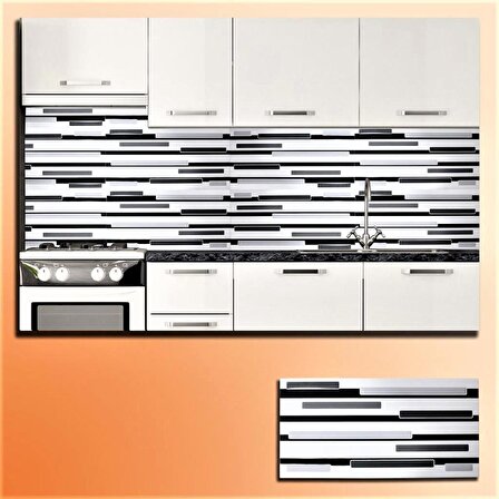 Mutfak Tezgah Arası Seramik Elit Siyah-Beyaz 30x60 cm