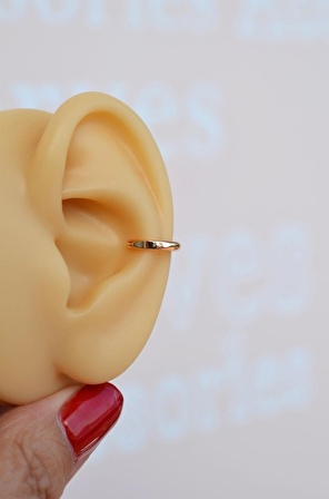 Mini Bombeli Earcuff Sıkıştırmalı Kıkırdak Küpesi Çocuk Boy