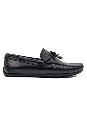 Agora Siyah Hakiki Deri Erkek Loafer Ayakkabı