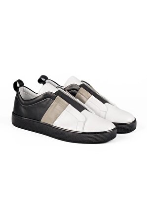Varadero Siyah-gri-beyaz Hakiki Deri Siyah Taban Erkek Spor (sneaker) Ayakkabı