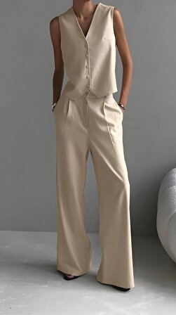 Mello Keten Kumaş - Yelek Ve Pallaoza Pantolon Takım (MODEL SILA)