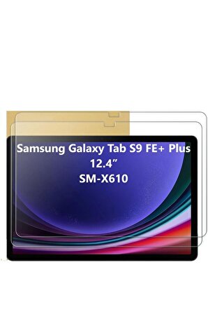 Samsung Galaxy Tab S9FE Plus 12.4 Inç SM-X610 İçin Ekran Koruyucu 9H Nano Esnek Cam Tam Uyumlu