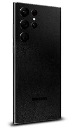 Samsung S23 Ultra ile Uyumlu Deri Siyah Desenli Arka Kaplama
