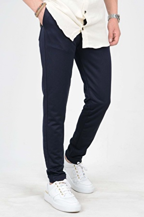 Erkek Beli Lastikli Slim Fit Double Paça Jogger Pantolon Bej PNT02