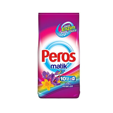Peros Matik Parfümlü Renkliler İçin Toz Çamaşır Deterjanı 10 kg 72 Yıkama