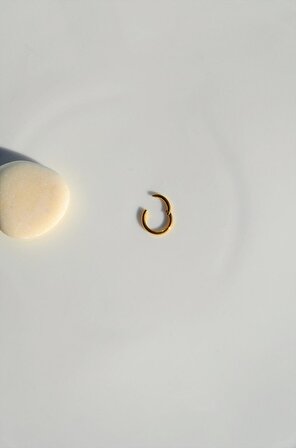 Erkek Çelik Halka Piercing Tragus Helix Kıkırdak 8 mm Gold