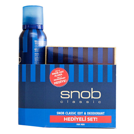 Snob Edt 100 ML+Deodorant Classıc x 3 Adet