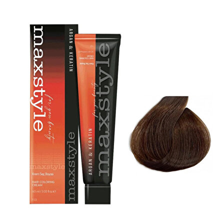 Maxstyle Argan Keratin Saç Boyası 7.77 Kahve Köpüğü  x 5 Adet + Sıvı oksidan 5 Adet