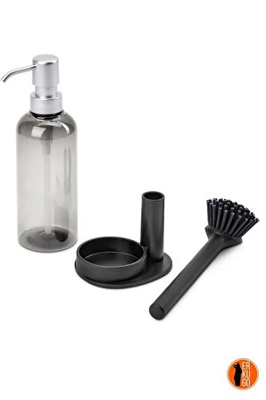 Silikon Fırçalı Plastik Sıvı Sabunluk/mutfak Temizlik Seti/bulaşık Yıkama Seti