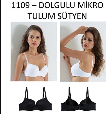 Belvü 1109  Dolgulu Mikro Tulum Sütyen Beden 75B Renk EKRU