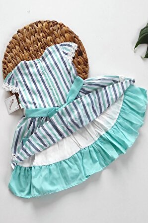 Kız Bebek Kız Çocuk Yazlık Elbise Kısa Kollu Astarlı Bebek Takım bebek giyim ELBCZG