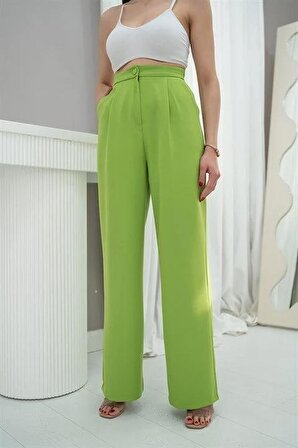Yüksek Bel Pantolon - Yeşil
