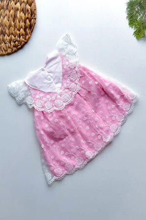 Kız Bebek Kız Çocuk Yazlık Elbise Kısa Kollu Tüllü Tütü Astarlı Bebek Takım Bebek Giyim ELBFYN