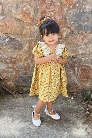Kız Bebek Kız Çocuk Yazlık Elbise Kısa Kollu Bebek Takım Çocuk Bebek Giyim ELBKLB