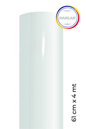 Parlak Beyaz Yapışkanlı Kaplama Folyosu 61 CM  X 4 MT