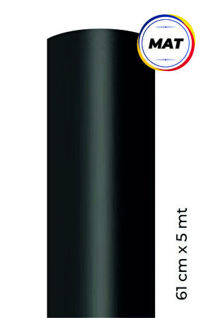 Mat Siyah Yapışkanlı Kaplama Folyosu 61 CM X 5 MT