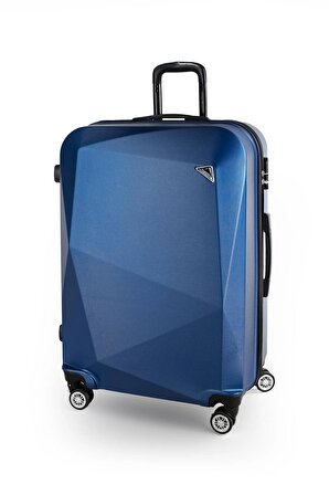 Polo&Sky Elmas Model Lacivert Renk Büyük Boy Valiz Bavul