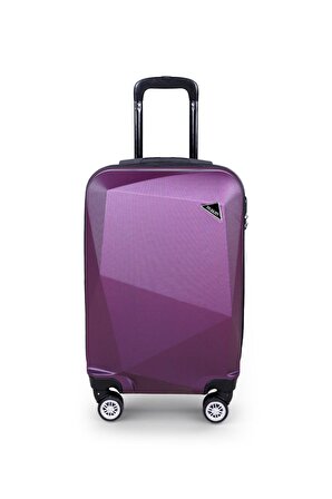 Polo&Sky Elmas Model Mor Renk Kabin Boy Valiz Bavul