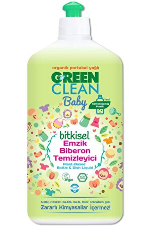 U Green Clean Baby Bitkisel Organik Portakal Yağlı Emzik Biberon Temizleyici 500ml