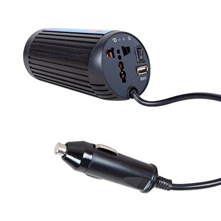 POWERMASTER PM-19826 12 VOLT - 150 WATT USB'Lİ ÇAKMAKTAN ARAÇ POWER INVERTER