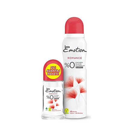 Emotion Romance Deodorant 150 ml + Roll on 50 ml Avantajlı Paket