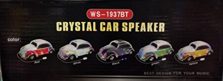 Nostaljik Ledli Woswos Araba Fm Radyolu Bluetooth Hoparlör Speaker Ws-1937bt Beyaz