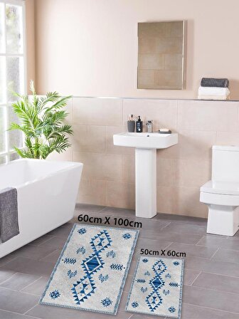 HOMİER Ekonomik Yıkanabilir Kaymaz Taban Banyo Paspas Seti İkili H-OT-4209A