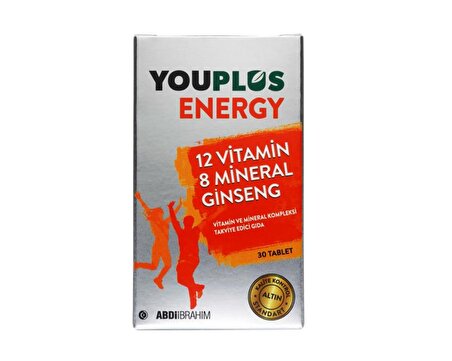 Youplus Energy 12 Vitamin 8 Mineral Ginseng 30 Tablet - SKT:11/2024