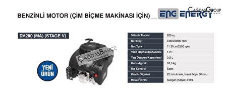 Energy DV200 MA Çim Biçme Makinesi Tek Motoru